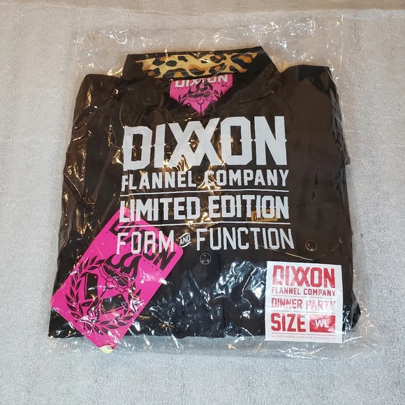 NWT DIXXON Women's Large Dinner Party Flannel  Leopard Print Trim Pearl Snap - Picture 12 of 12